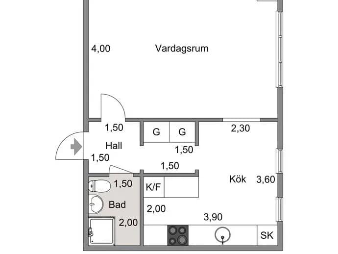 Planritning för Hertig Carls väg 47B