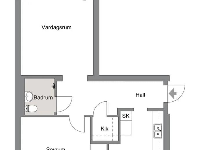 Planritning för Näsbychaussén 23A