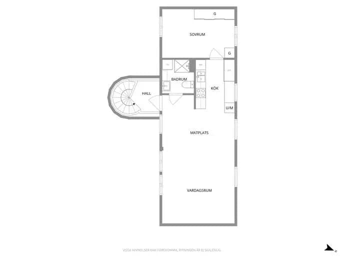 Planritning för Södra Kyrkogatan 10B