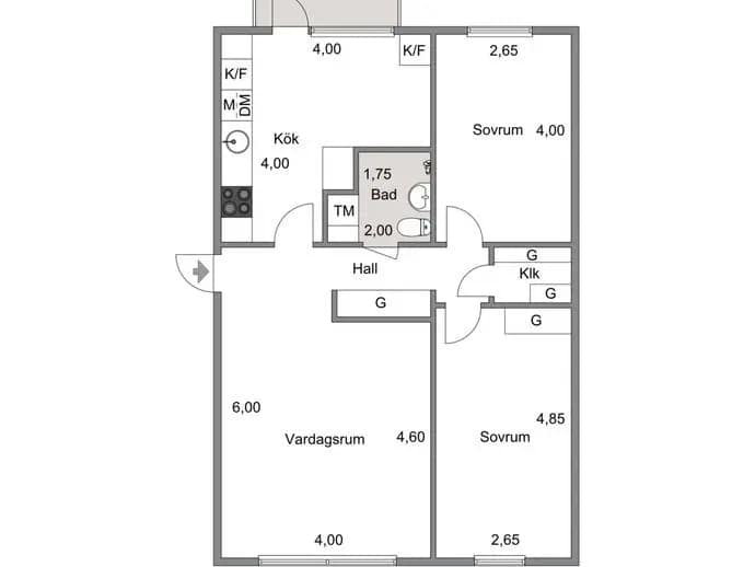 Floor plan for Granövägen 32
