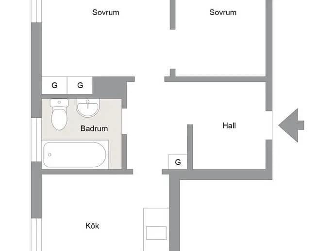 Floor plan for Norra Slottsgatan 16