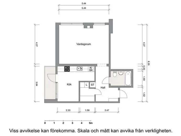 Floor plan for Västra Banvägen 18