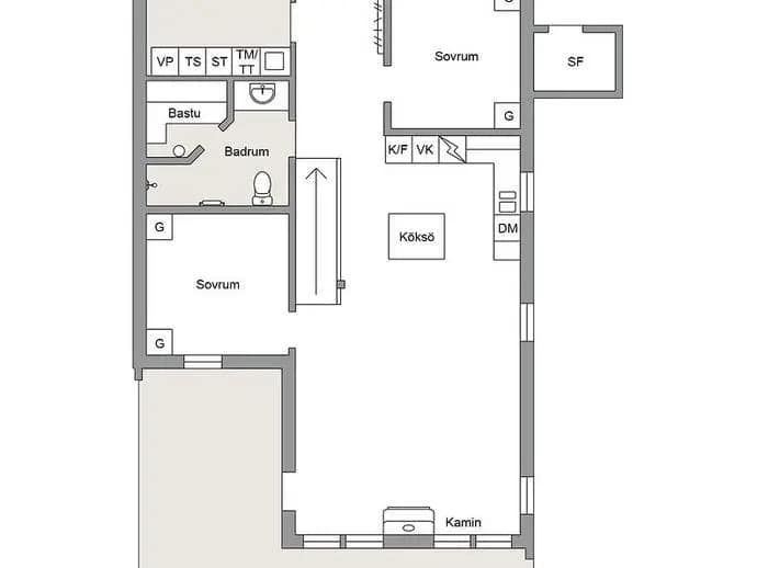 Planritning för Bergsbyvägen 11 A