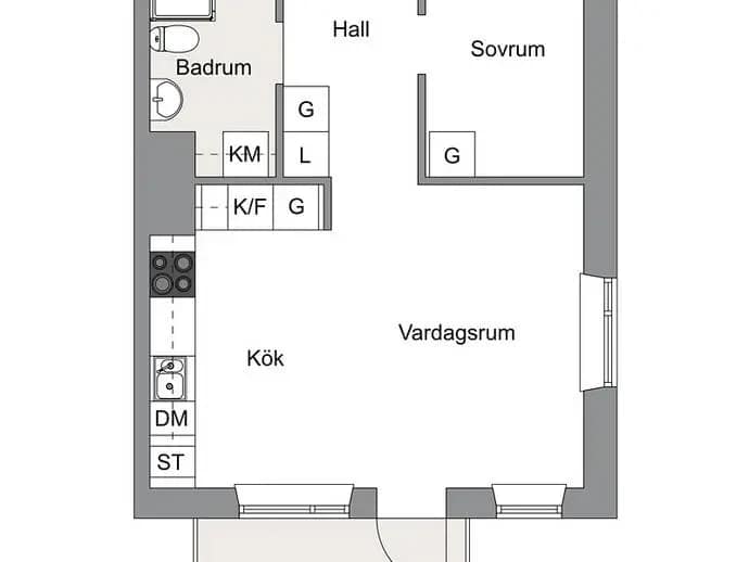 Planritning för Hammarvägen 64