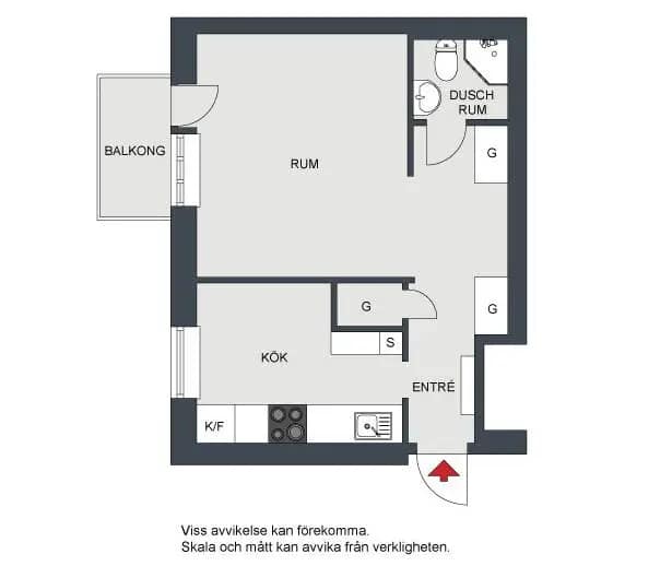 Planritning för Drottninggatan 42B