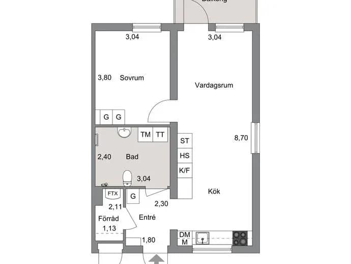 Floor plan for Östra Kallforsvägen 14C
