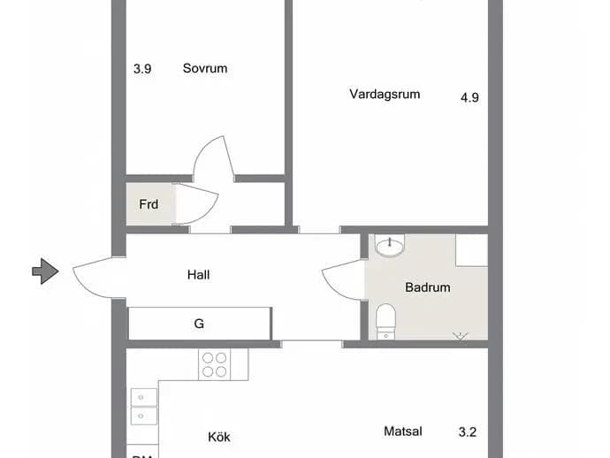 Floor plan for Djulögatan 69 A