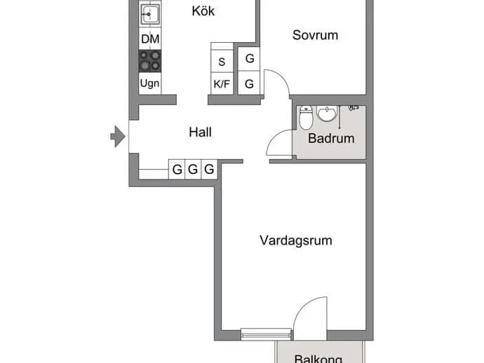 Planritning för Tallbacksvägen 22