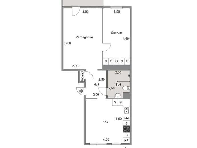 Floor plan for Västmannagatan 11
