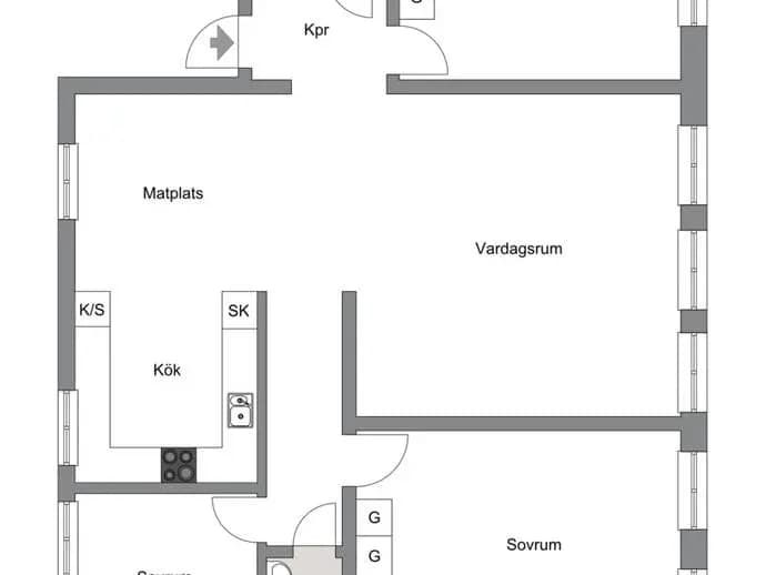 Floor plan for Smålandsgatan 1