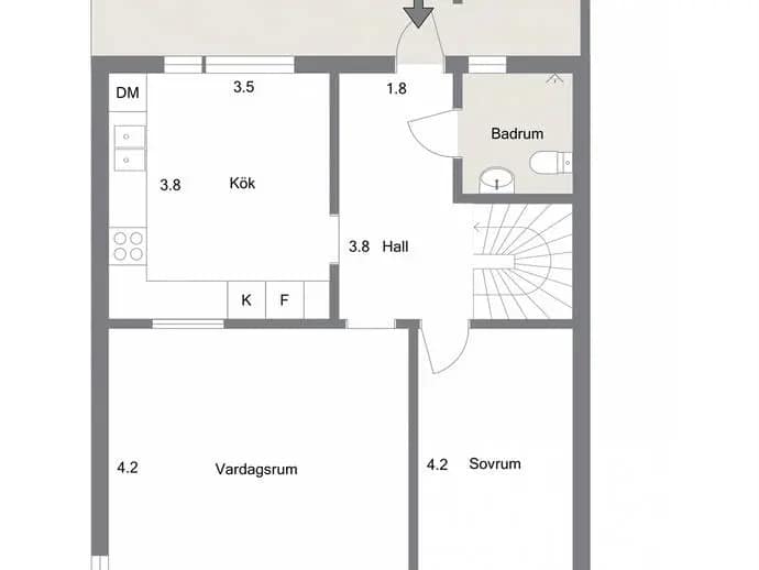 Floor plan for Näsuddsvägen 55A