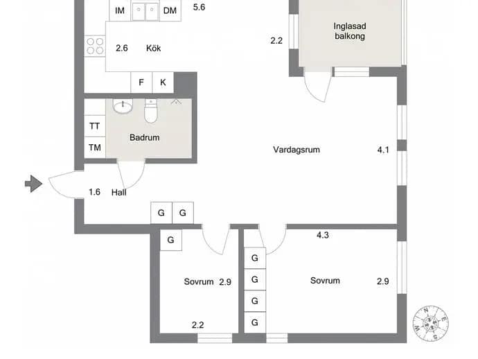 Planritning för Strandparksvägen 7 C