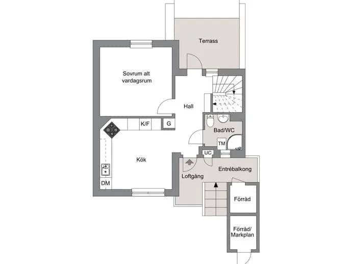 Planritning för Travgatan 50B