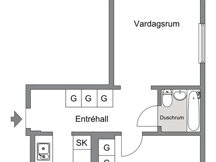 Planritning för Tallvägen 12C