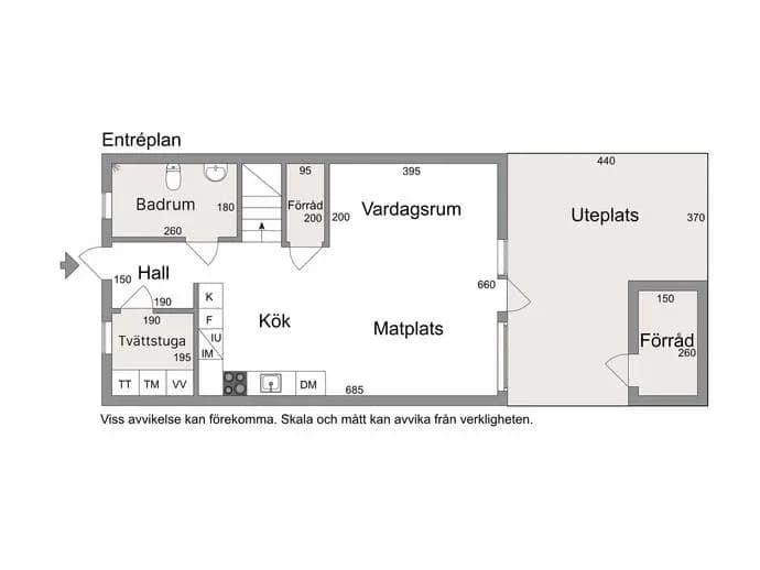 Floor plan for Tågvägen 18A