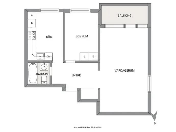 Floor plan for Birkagatan 32 A