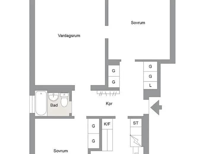 Planritning för Sjömansgatan 18B