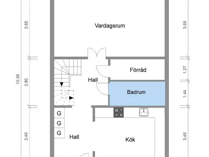Planritning för Storskiftesvägen 104