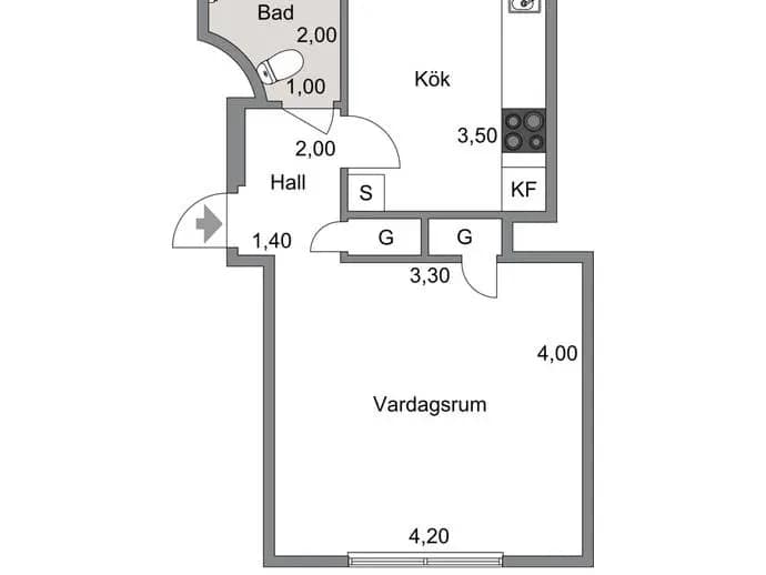 Floor plan for Lars Kaggsgatan 47A