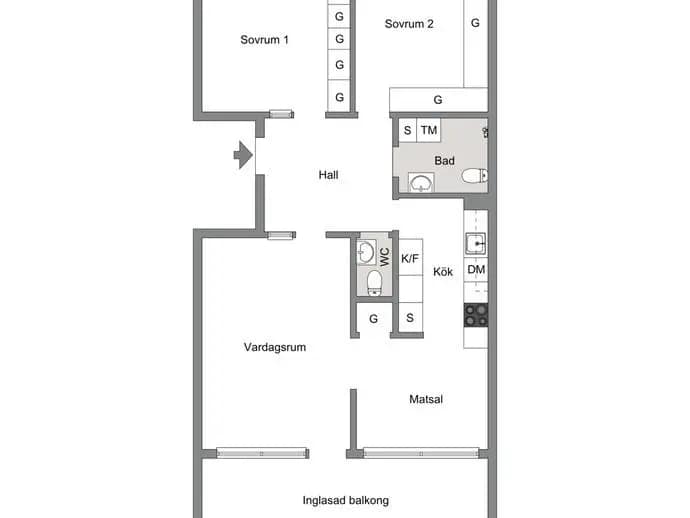 Floor plan for Myntgatan 37