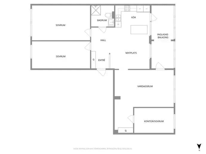 Floor plan for Bärnstensgatan 55A