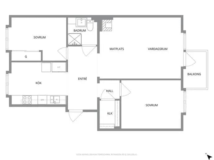 Floor plan for Möllebäcksgatan 6