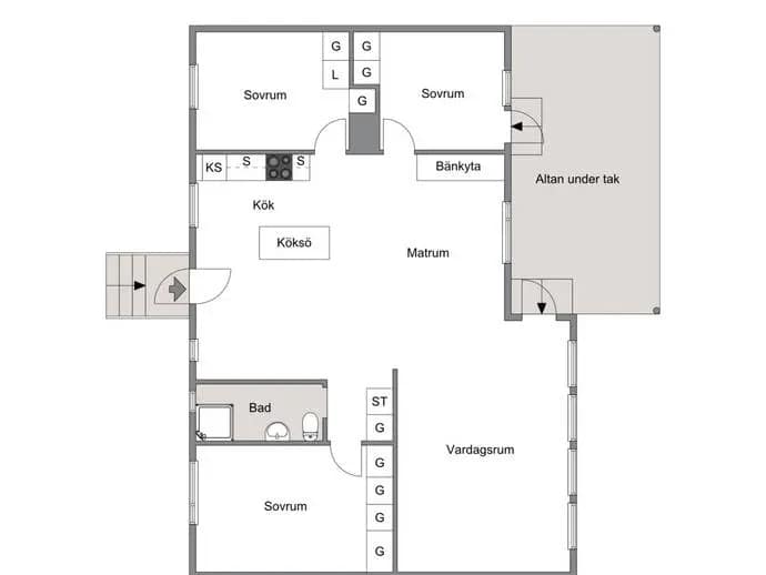 Planritning för Parkgatan 4