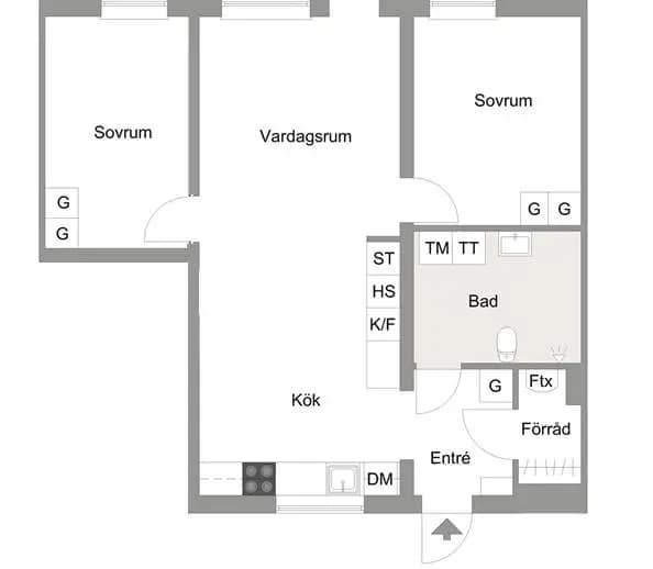 Floor plan for Hälsinggårdsvägen 35D