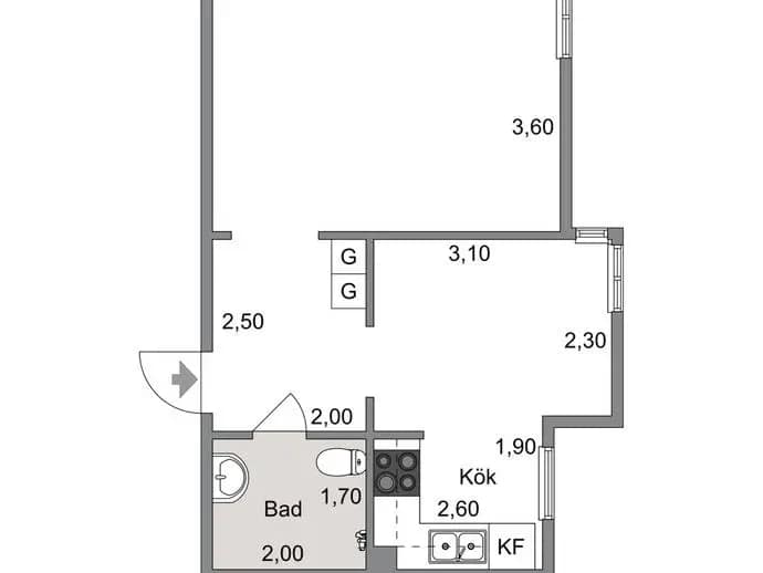 Planritning för Apelgatan 24a