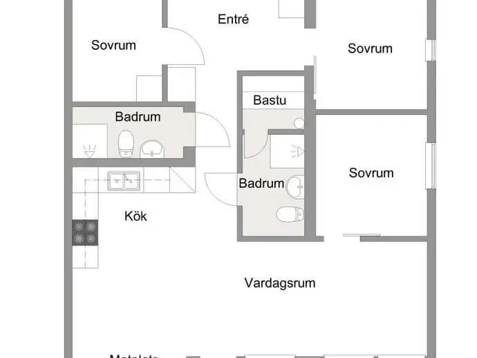Floor plan for Verandan E5 - Karins väg 4