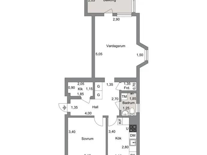 Floor plan for Torshällavägen 3B