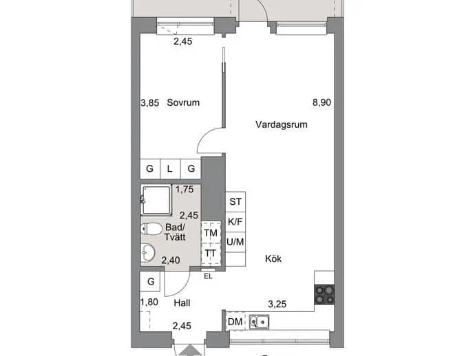 Floor plan for Brädgårdsgatan 7C