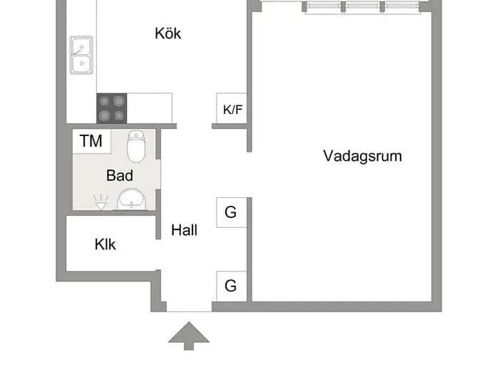 Floor plan for Valhallavägen 19B