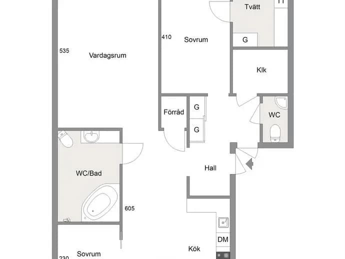 Planritning för Fyrmästaregatan 16 F