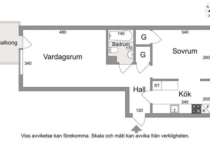 Floor plan for Intagsgatan 5A