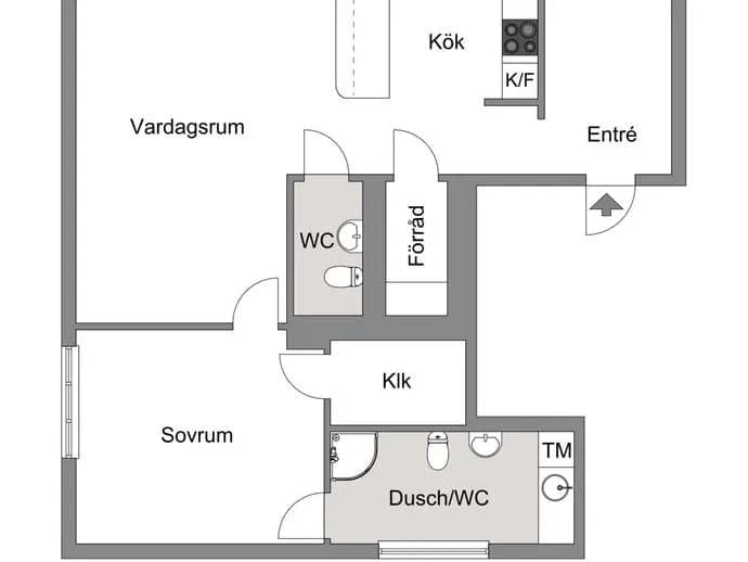 Floor plan for Nygatan 26