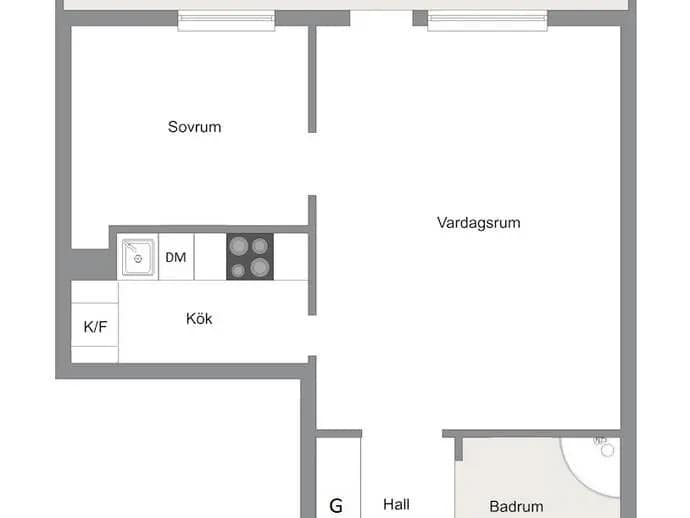 Floor plan for Mörbylund 15B, vån 9/9