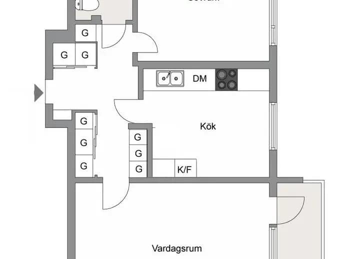 Planritning för Drottning Kristinas väg 7A