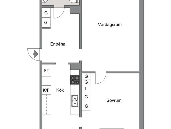 Floor plan for Rosenholmsvägen 13 B