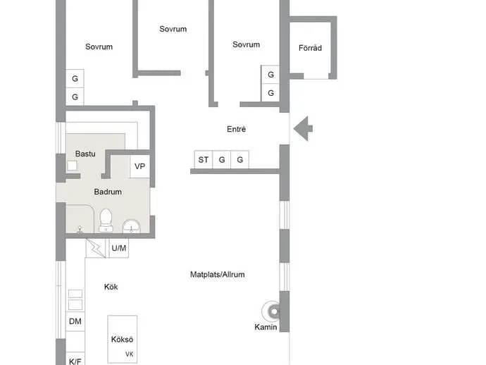 Planritning för Enafors Enabacken 7