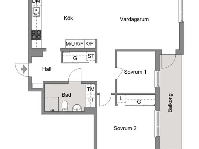 Floor plan for Österskärsvägen 16A