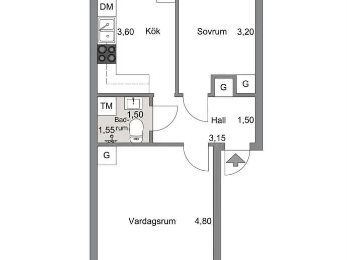Floor plan for Sunnanvindsgatan 4C