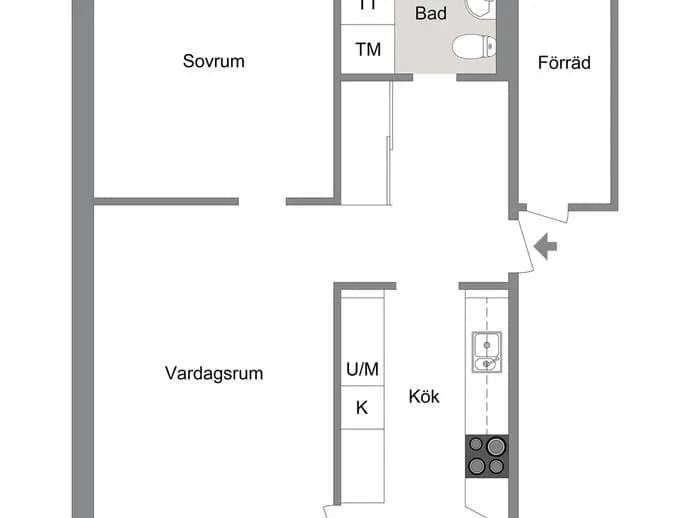 Planritning för Hallonvägen 60, bv
