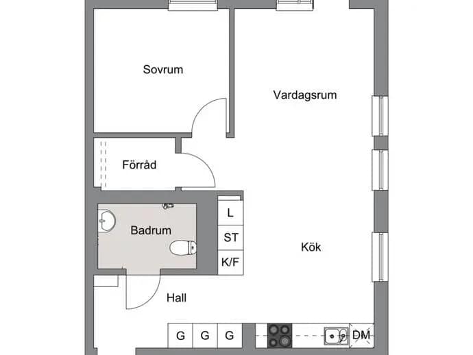 Floor plan for Valsta Gårdsväg 4