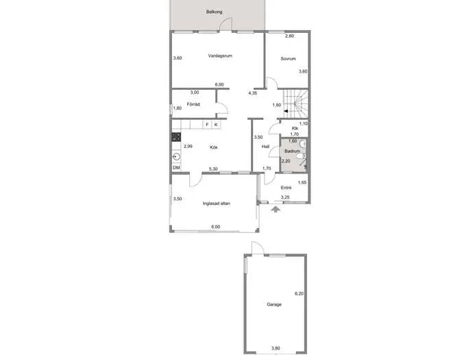 Floor plan for Blomstervägen 5
