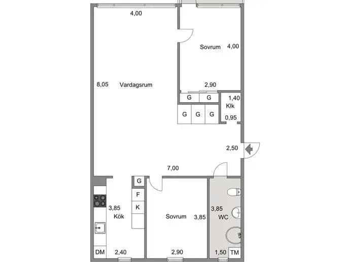 Floor plan for Lillekärr Norra 6