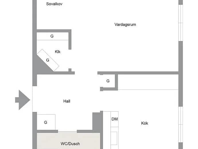 Planritning för Sörbygatan 69 B