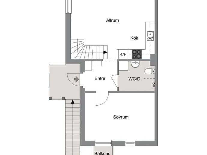 Floor plan for Blotgränd 7B
