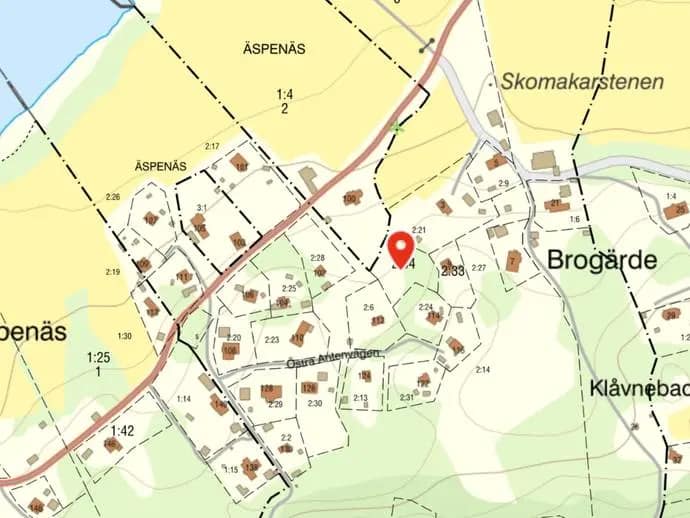 Planritning för Östra Antenvägen