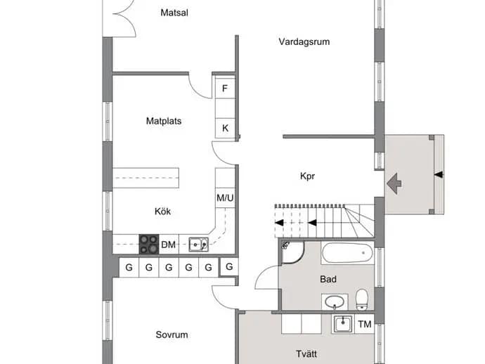 Planritning för Stråkvägen 7